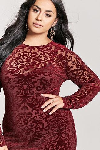 Forever21 Plus Size Sheer Velvet Dress