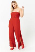 Forever21 Plus Size Double Breasted Strapless Jumpsuit