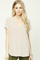 Forever21 Stripe V-neck Tee