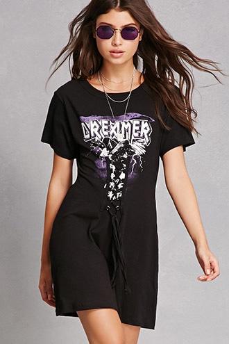 Forever21 Dreamer Graphic T-shirt Dress