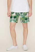 21 Men Men's  Palm Leaf Print Swim Trunks