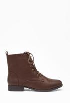 Forever21 Lace-up Faux Leather Boots (wide)
