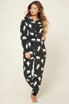 Forever21 Women's  Fleece Polar Bear Pj Jumpsuit