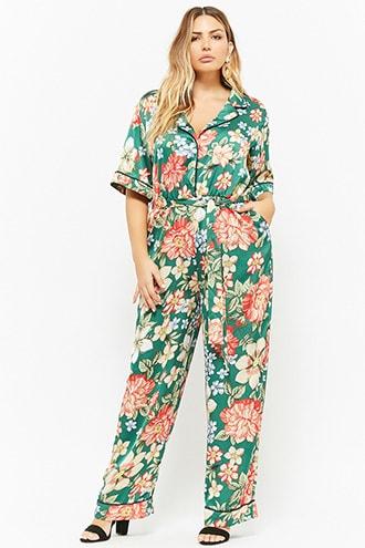 Forever21 Plus Size Floral Print Jumpsuit
