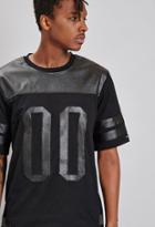21 Men Reason 00 Faux Leather-paneled Tee
