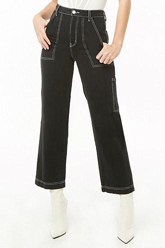 Forever21 Topstitched Cargo Jeans