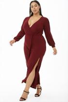 Forever21 Plus Size Surplice Belted Jumpsuit