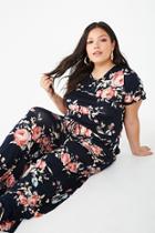 Forever21 Plus Size Floral Tie-front Jumpsuit