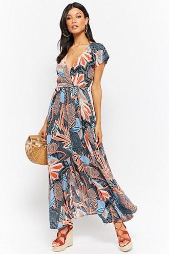 Forever21 Retro Billowy Surplice Dress