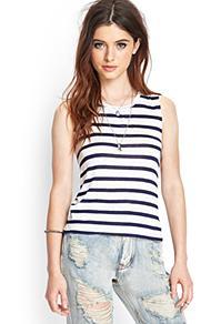 Forever21 Striped Muscle Tee