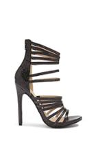 Forever21 Shoe Republic Caged Iridescent Heels