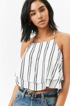 Forever21 Striped Flounce Crop Cami