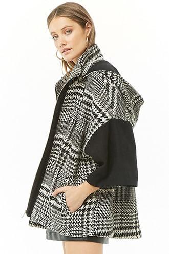 Forever21 Hooded Glen Plaid Jacket