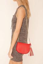 Forever21 Red Faux Leather Crossbody Bag