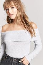 Forever21 Marled Off-the-shoulder Sweater