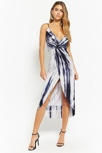 Forever21 Tie-dye Surplice High-low Dress