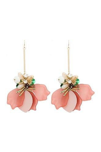 Forever21 Flower Embellished Drop Earrings