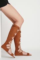 Forever21 Women's  Scalloped Lace-up Sandals