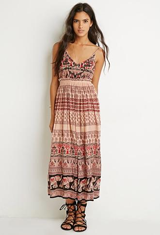 Forever21 Raga Elephant Print Maxi Dress