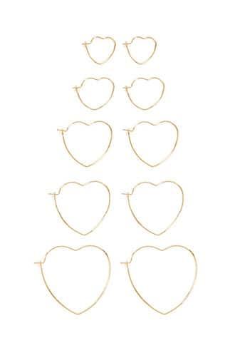 Forever21 Heart Hoop Earring Set