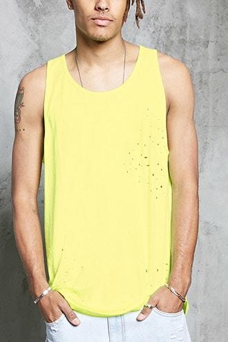 Forever21 Distressed Scoop Neck Tank Top