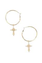 Forever21 Drop Hoop Cross Earrings