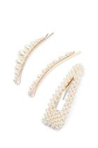 Forever21 Faux Pearl-embellished Hair Clip Set
