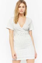 Forever21 Pinstriped Surplice Dress
