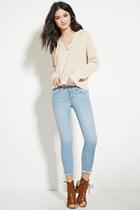 Forever21 Women's  Raw-cut Skinny Ankle Jeans