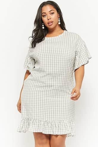 Forever21 Plus Size Gingham Print Dress