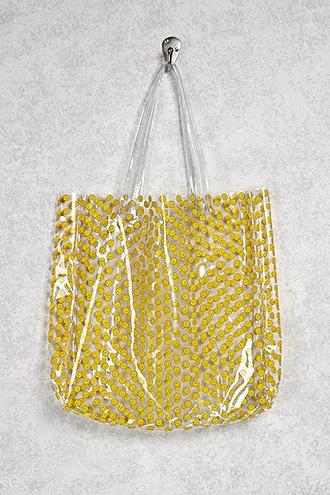Forever21 Clear Happy Face Tote