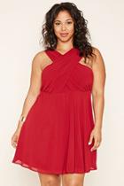 Forever21 Plus Women's  Wine Plus Size Crisscross Dress