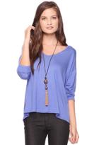 Forever21 Women's  Periwinkle 3/4 Sleeve Jersey Top