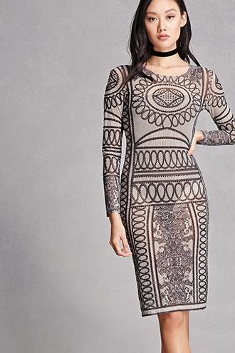 Forever21 Kikiriki Ornate Bodycon Dress