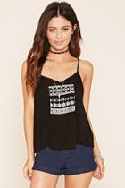 Forever21 Women's  Crochet Embroidered Cami