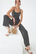 Forever21 Striped Self-tie Cami Jumpsuit