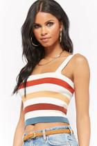 Forever21 Ribbed Sweater-knit Multicolor Striped Cami