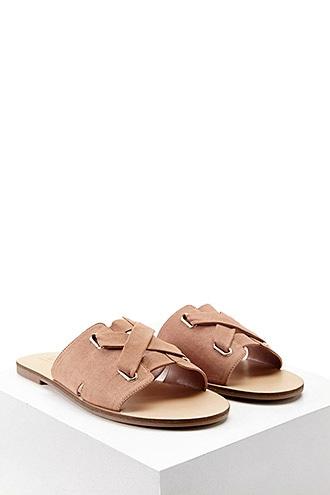 Forever21 Faux Suede Crisscross Slides