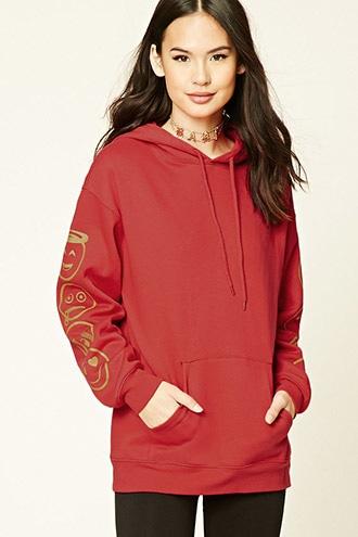 Forever21 Graphic Drawstring Hoodie