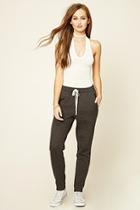 Forever21 Women's  Charcoal Heathered Pocket Joggers