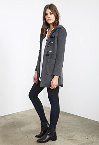 Forever21 Classic Hooded Duffle Coat