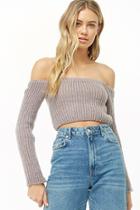 Forever21 Ribbed Off-the-shoulder Cropped Sweater
