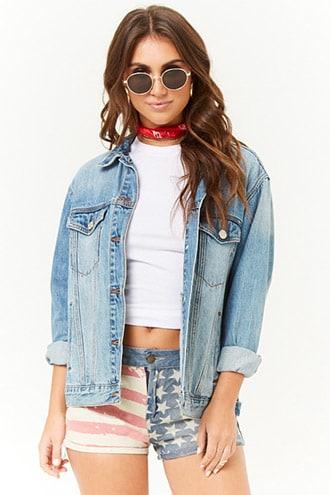 Forever21 Stars & Striped Denim Shorts