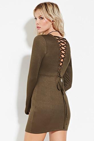 Forever21 Women's  Lace-up Back Dress