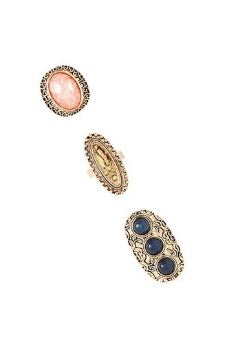 Forever21 Ornate Faux Stone Ring Set
