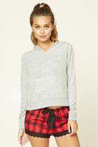 Forever21 Women's  Heather Grey Marled Knit Pj Hoodie
