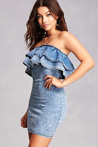 Forever21 Stonewash Denim Mini Dress