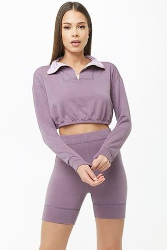 Forever21 Fleece Pullover & Biker Shorts