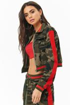 Forever21 Camo Striped Cropped Jacket