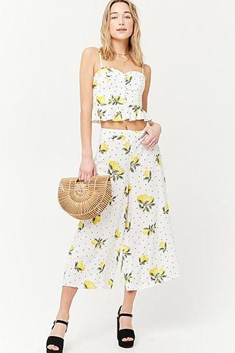 Forever21 Lemon Print Culottes